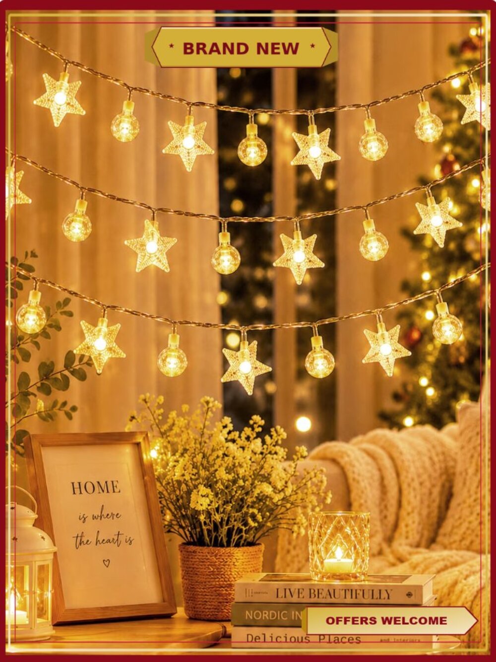 20Ft 40LED Battery Operated Waterproof String Lights Indoor Outdoor